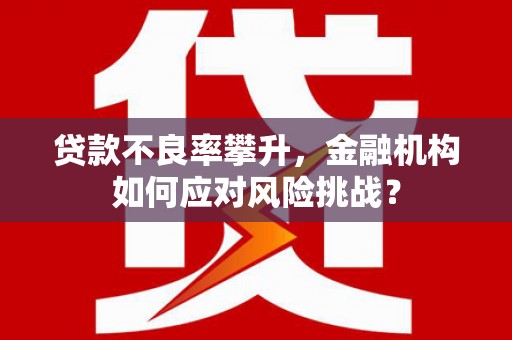 麻城贷款不良率攀升，金融机构如何应对风险挑战？