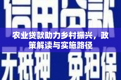 麻城农业贷款助力乡村振兴，政策解读与实施路径