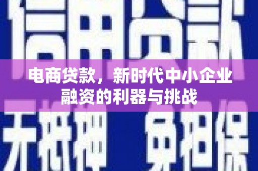 麻城电商贷款，新时代中小企业融资的利器与挑战