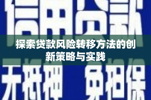麻城探索贷款风险转移方法的创新策略与实践
